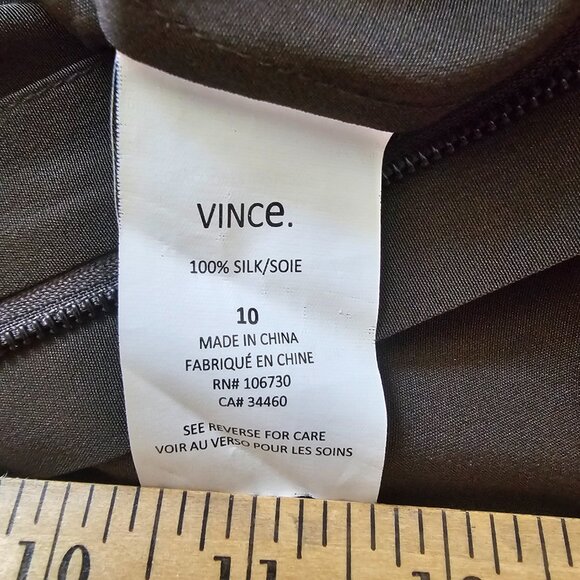 Vince 100% Silk Short Sleeve Jumpsuit, 10, Olive Hunter Green - Picture 13 of 13